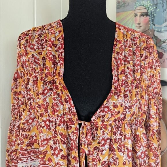 Free People XS Top Boho Cottagecore Fairy Grunge Whimsigoth Gypsy Bell Sleeves - Picture 4 of 15